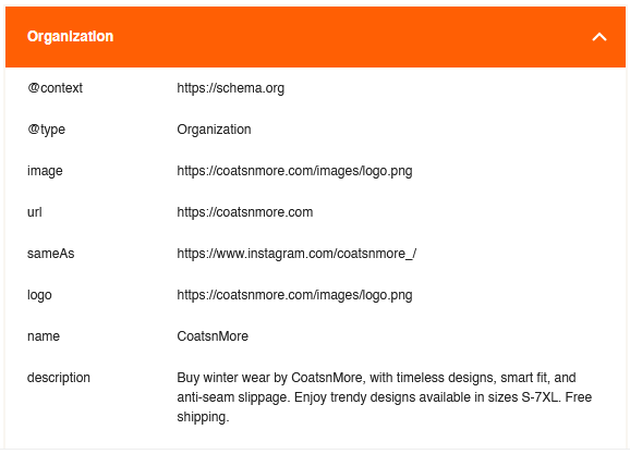 Example of Organizational Schema